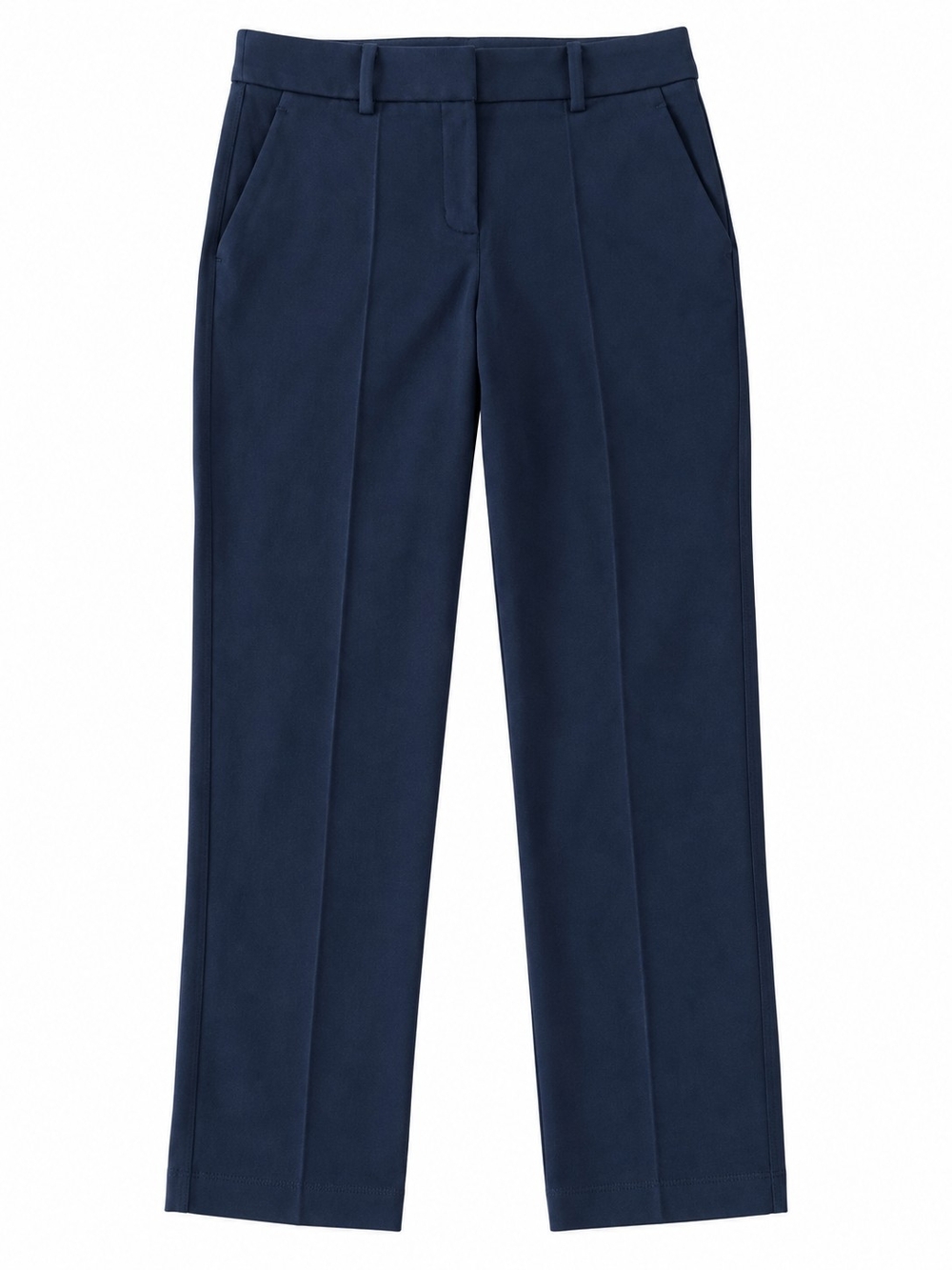 Kit and Ace Women Navy Straight Leg Ankle Pants Comfy Pockets Business